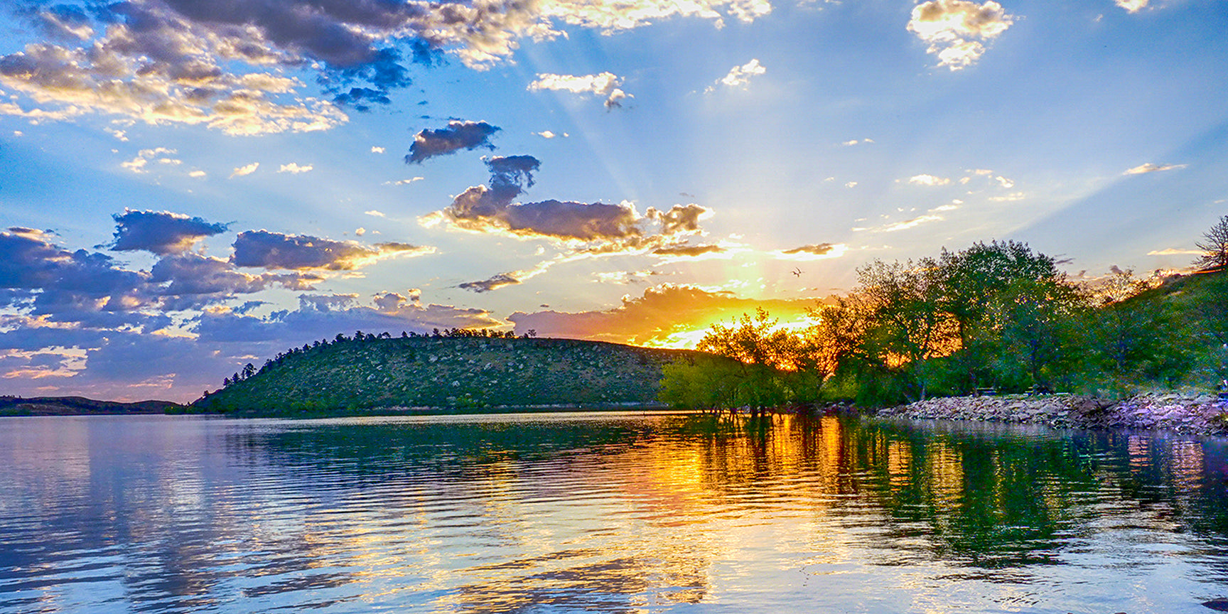 Carter Lake Photography | Streaming Sunrise Reflection   Carter Lake