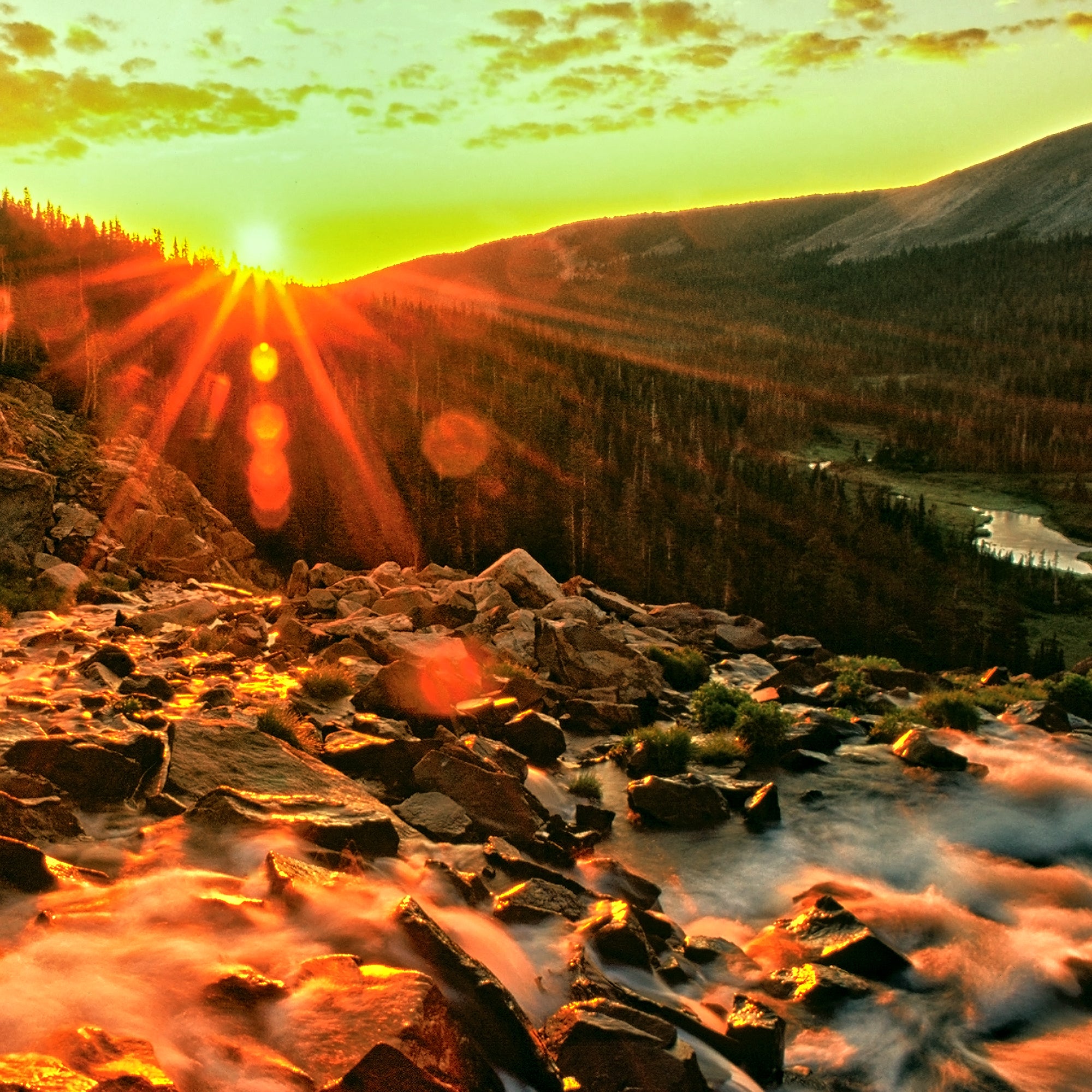 Indian Peaks Wilderness Photography | Sunrise Cascade - Lake Isabelle | Robert Castellino Photography