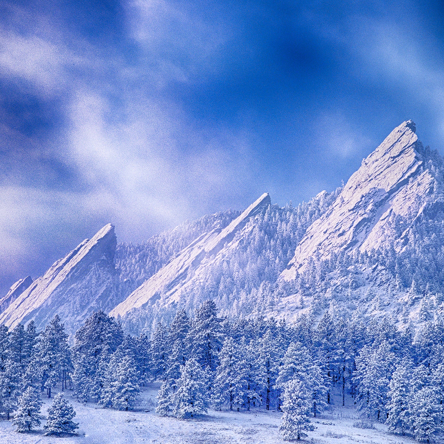 Boulder Colorado Photography | Flatirons in Winter Mist | Robert Castellino Photography