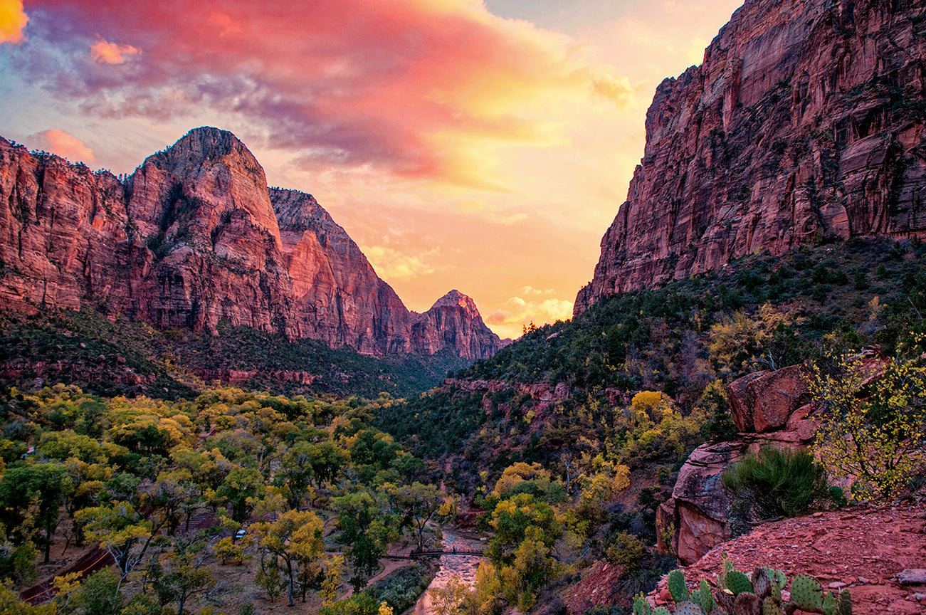 Zion National Park | Inspiring Sunset   Mid Reflecting Pools Trail